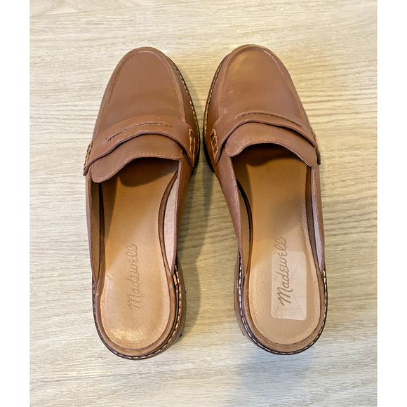 Madewell Corinne Lugsole Loafer Mule 8 Dried Maple Brown Chunky 90's Preppy - Picture 9 of 14